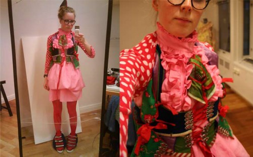 Klara Sjons Nilsson är en spännande nyutexaminerad modeskapare - med folkdräkten i bakhuvudet tänker hon på det mest fantasifulla sätt. (Foto www.beckmans.se)