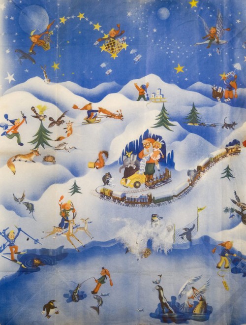 Julklappspapper, årtalet okänt. (Foto Peter Segemark, Nordiska museet)