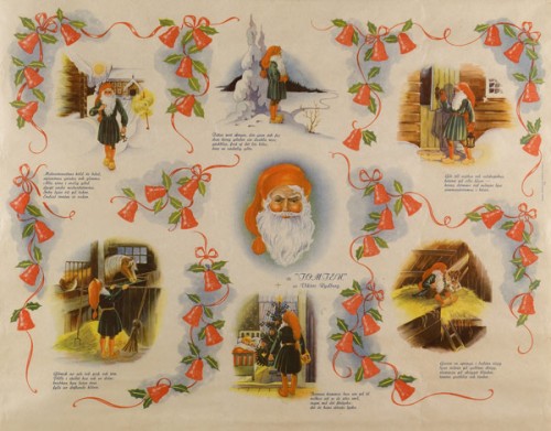 Julklappspapper, årtalet okänt. (Foto Peter Segemark, Nordiska museet)