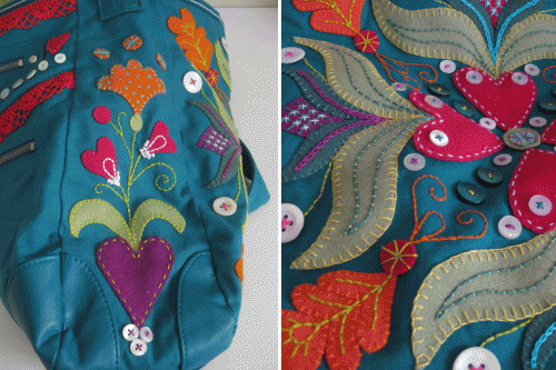 Axelväska från H&m i Karin Holmbergs tappning. Dekorerad i 