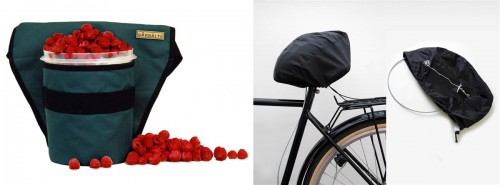 Bärbälte av Joanna Holmgren och Hjälmlås och sadelskydd av Henrik Andersson. Någon av dem kan bli Årets Sak 2009. (Foto Designtorget)