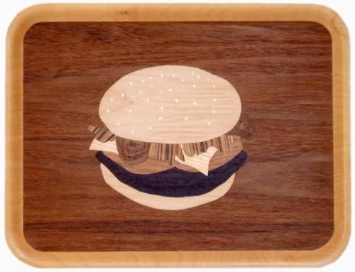 Louise Kristiansson, bricka med intarsia. (Foto Liljevalchs)