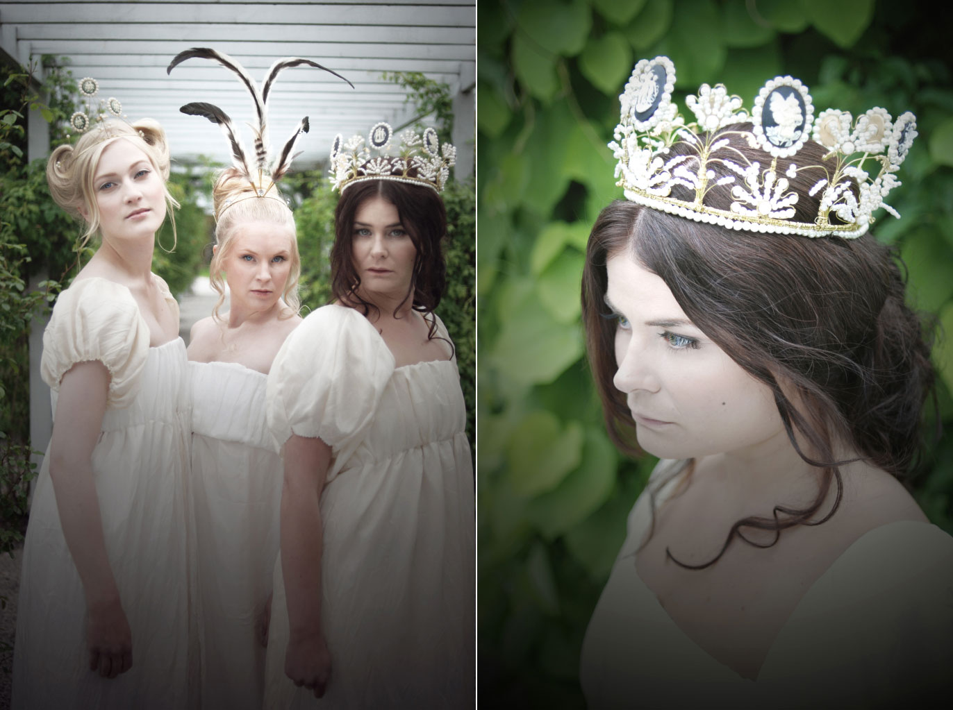 Tiaror inspirerade av svenska kungliga diadem. Dessa tre härstammar från Josephine de Beauharnais, kejsarinna av Frankrike och Desirée Bernadotte. (Foto www.kronmakaren.se)