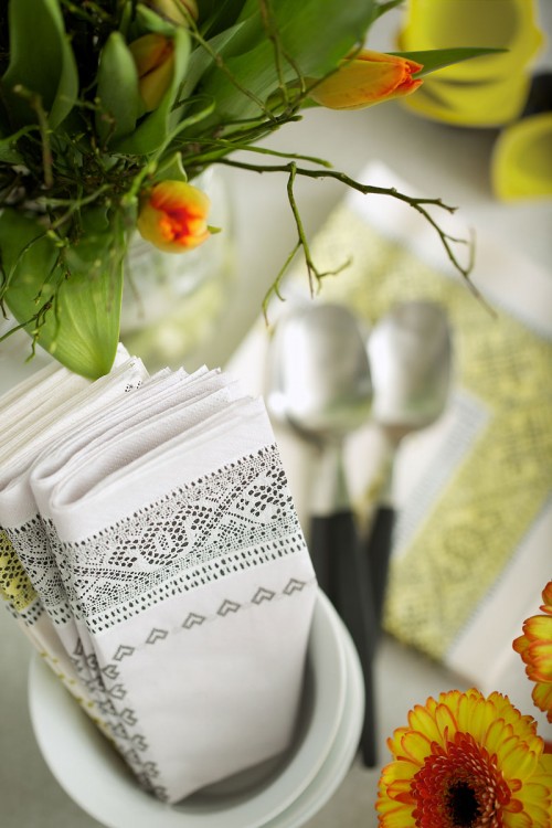 Nyhet från Gladeholm, servetten Knyppelduk. (Foto Anders Ekert/Gladeholm)