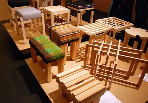 Också från Linköpings Universitet/Carl Malmsten; pallar! Rart och fint. (Foto Kurbits)