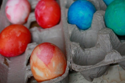 De silkespapperslindade äggen. (Foto Aunt Peaches)
