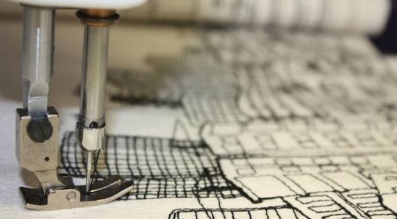 Amnon Lipkin tecknar med tråd